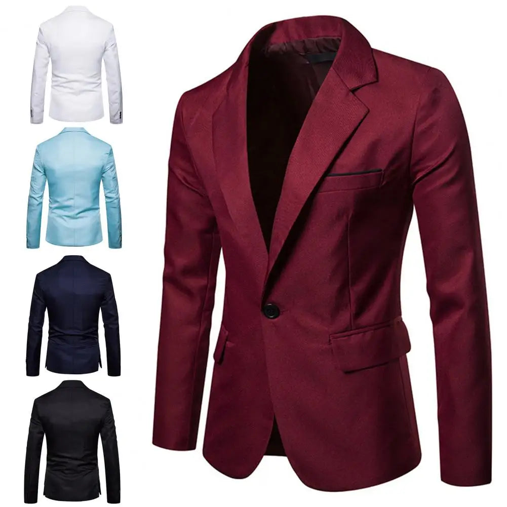 Men's Autumn/Winter Blazer | Stylish One-Button Suit Coat with Pockets | Sizes M-2XL by BlazerBoyz