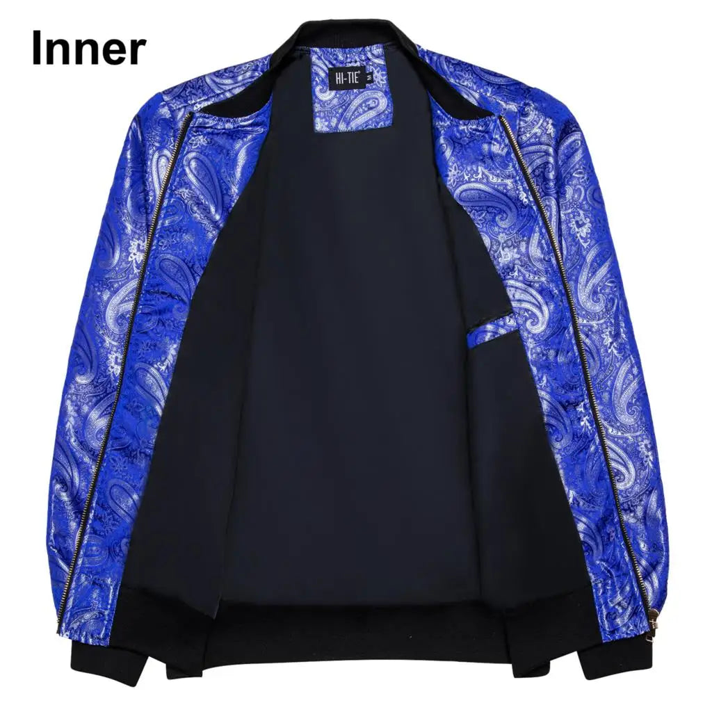 Paisley Jacquard Lightweight Bomber Jacket – Men's Casual Streetwear Windbreaker