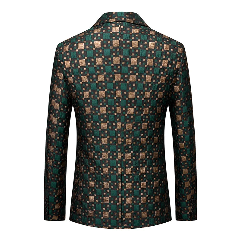 Men's Black Floral Jacquard Party Blazer | Luxury Steampunk Designer Suit Jacket by BlazerBoyz