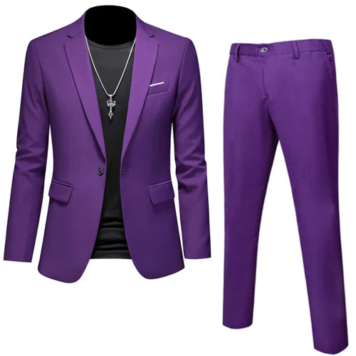 Men's High Quality Slim Fit Suit | 2-Piece  Set | 16 Colors | Sizes 6XL-M by BlazerBoyz