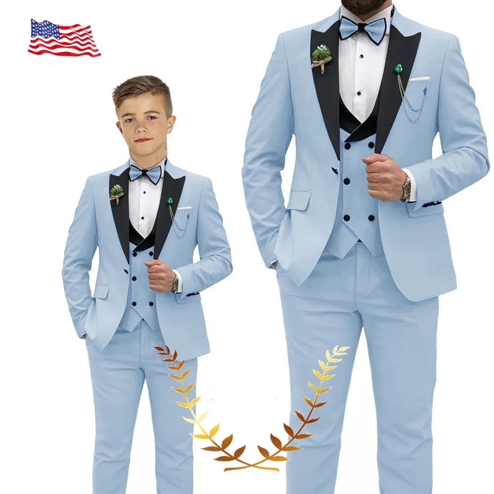 Lavender 4-Piece Suit for Men & Child | Wedding Tuxedo with Jacket, Pants, Vest & Bow Tie by BlazerBoyz