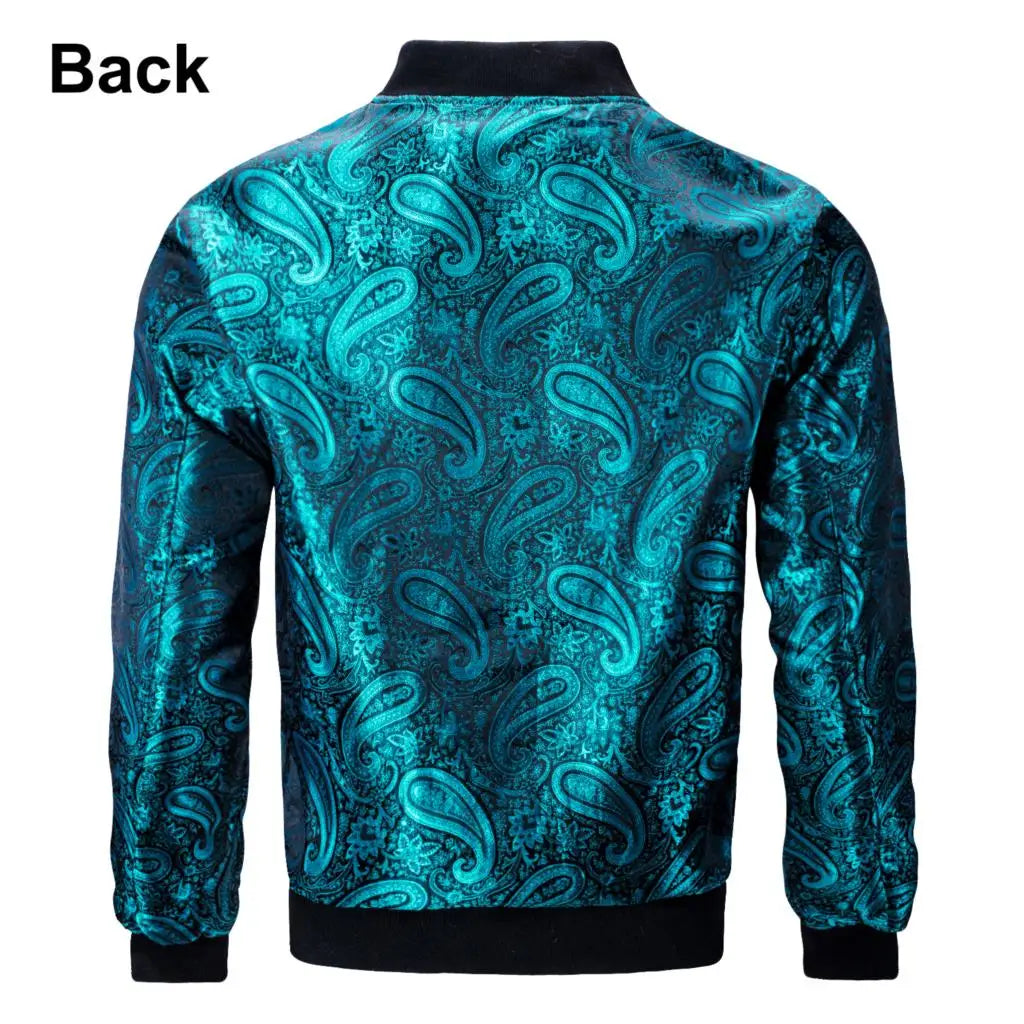 Paisley Jacquard Lightweight Bomber Jacket – Men's Casual Streetwear Windbreaker