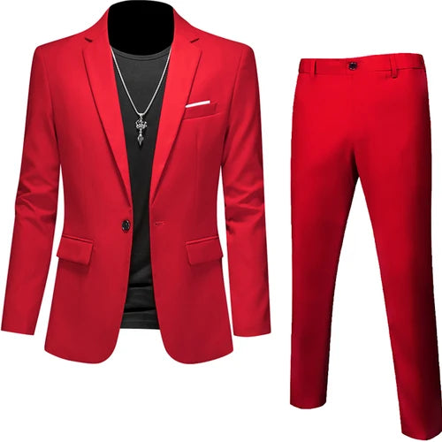 Men's High Quality Slim Fit Suit | 2-Piece  Set | 16 Colors | Sizes 6XL-M by BlazerBoyz