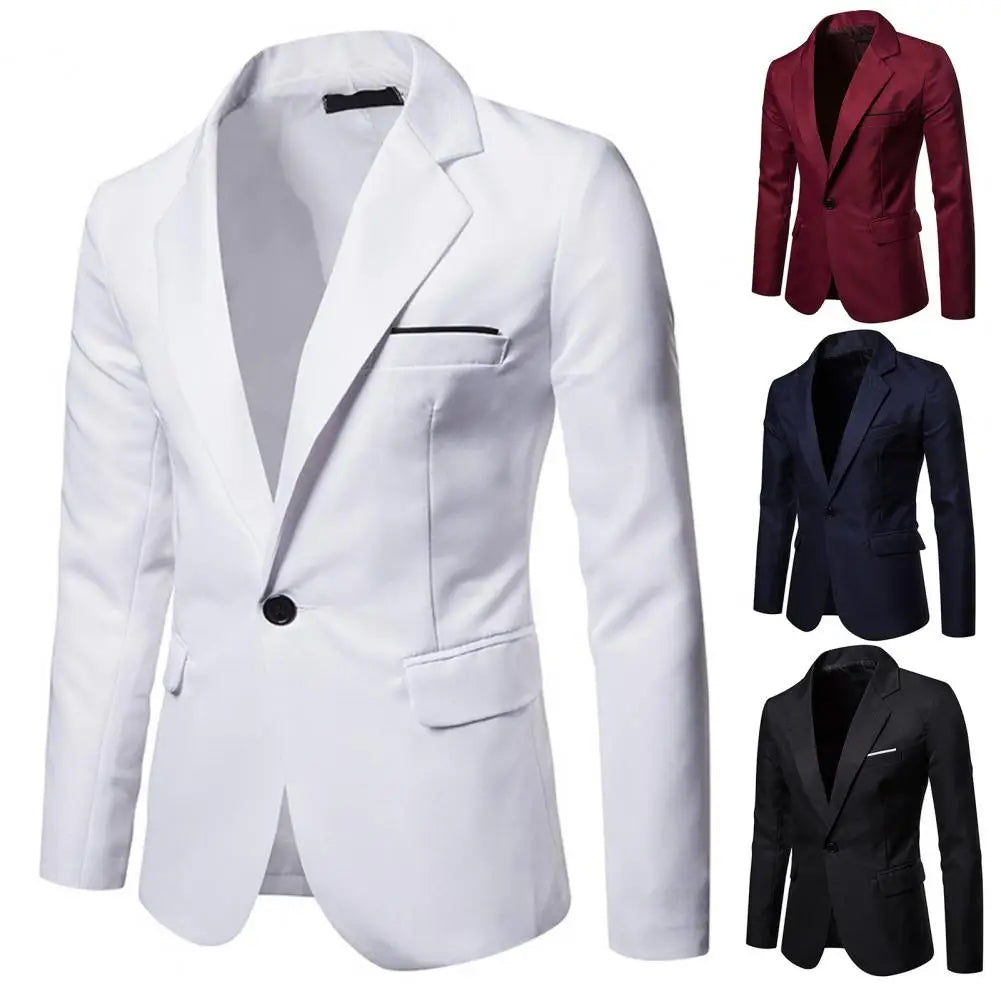 Men's Autumn/Winter Blazer | Stylish One-Button Suit Coat with Pockets | Sizes M-2XL by BlazerBoyz