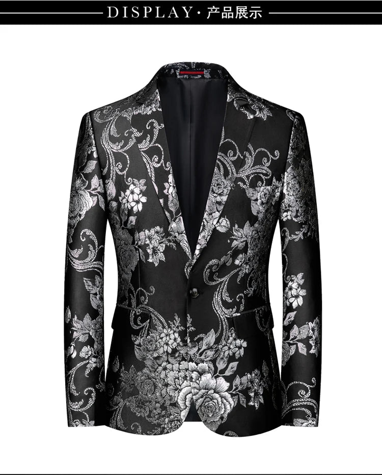 Men’s Floral Print Suit Jacket | High-Quality Fashion Tuxedo for Weddings, Parties, & Business by BlazerBoyz