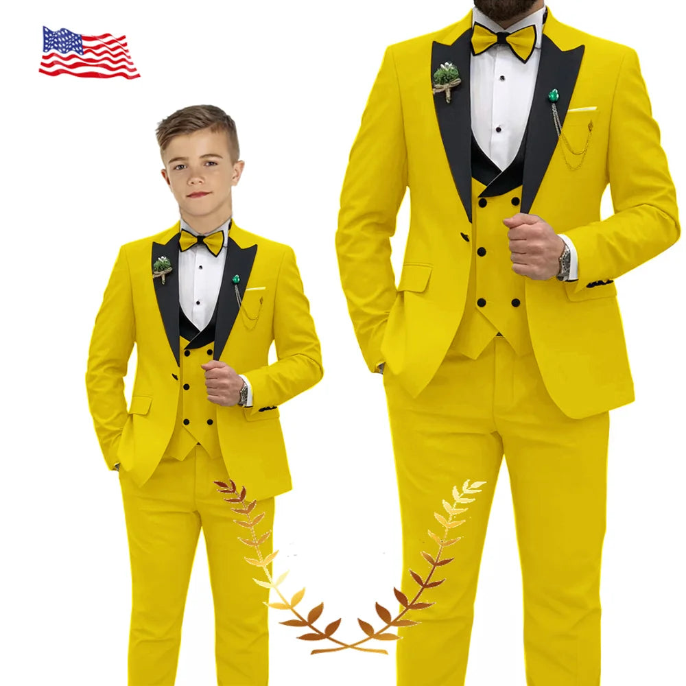 Lavender 4-Piece Suit for Men & Child | Wedding Tuxedo with Jacket, Pants, Vest & Bow Tie by BlazerBoyz