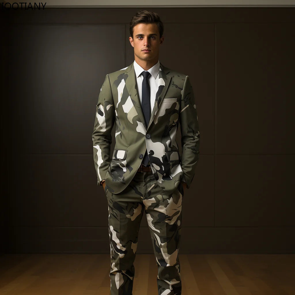 Geometric Camouflage 3D Digital Print Tactical Suit