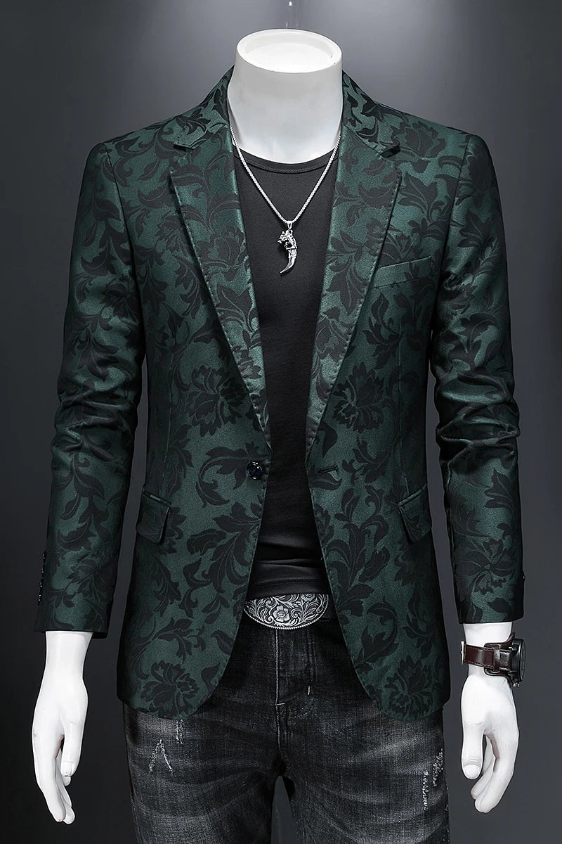 Men’s British Style Jacquard Blazer | Luxury Slim Fit Business Casual Suit by BlazerBoyz