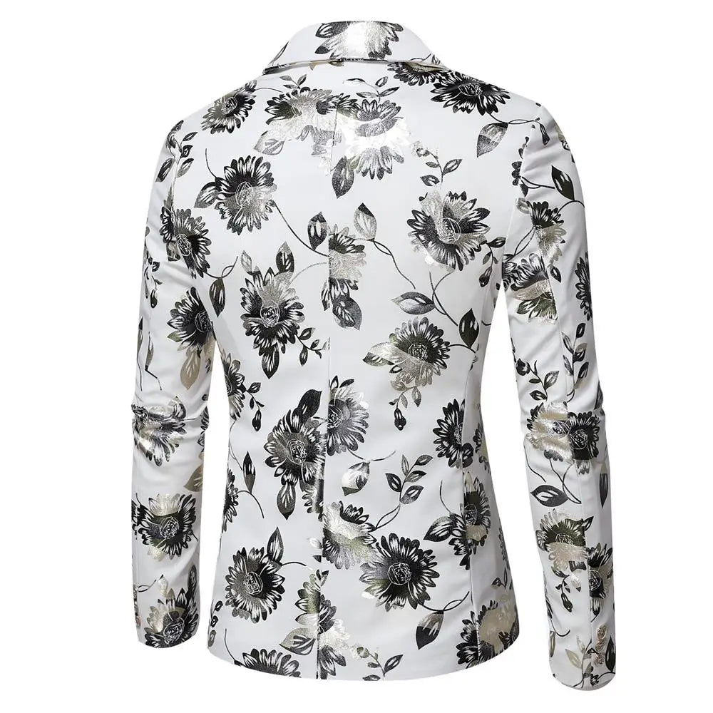 Luxury Bronzing Floral Print Blazer | Victorian-Style Men’s Slim Fit Jacket for Prom & Weddings by BlazerBoyz