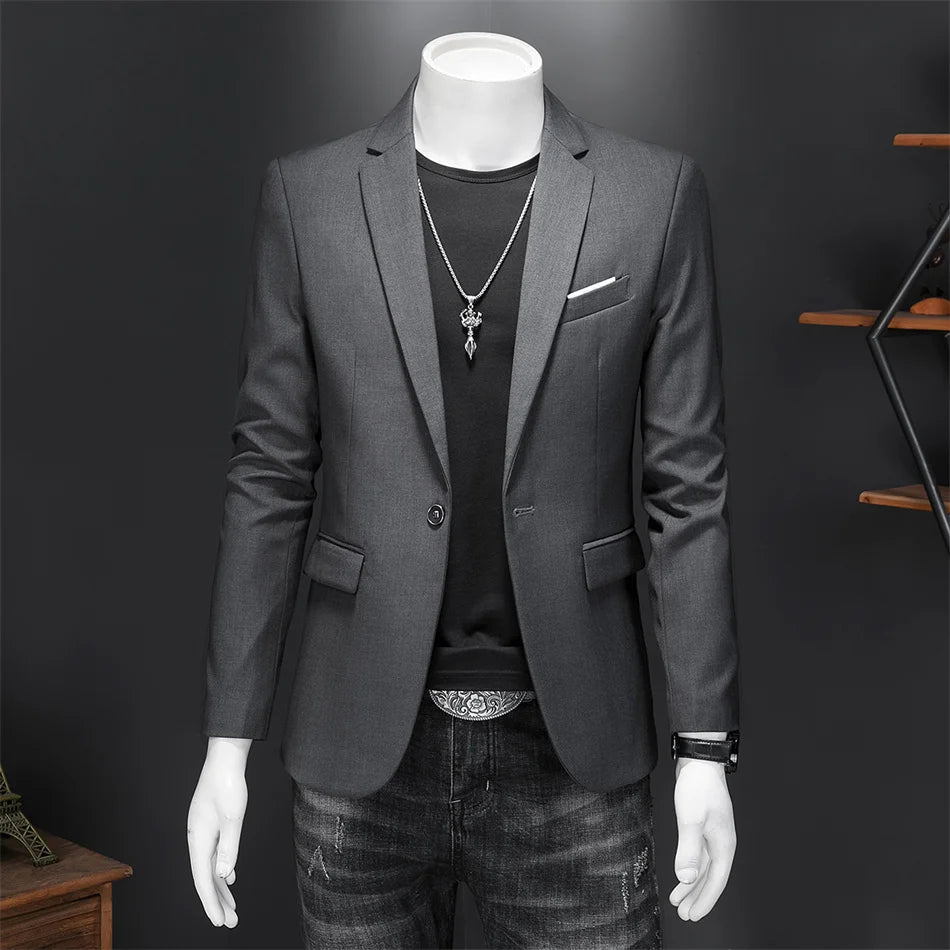 High-Quality Slim Fit Business Blazer | Men's Single Button Casual Suit Jacket | Sizes 6XL-M by BlazerBoyz