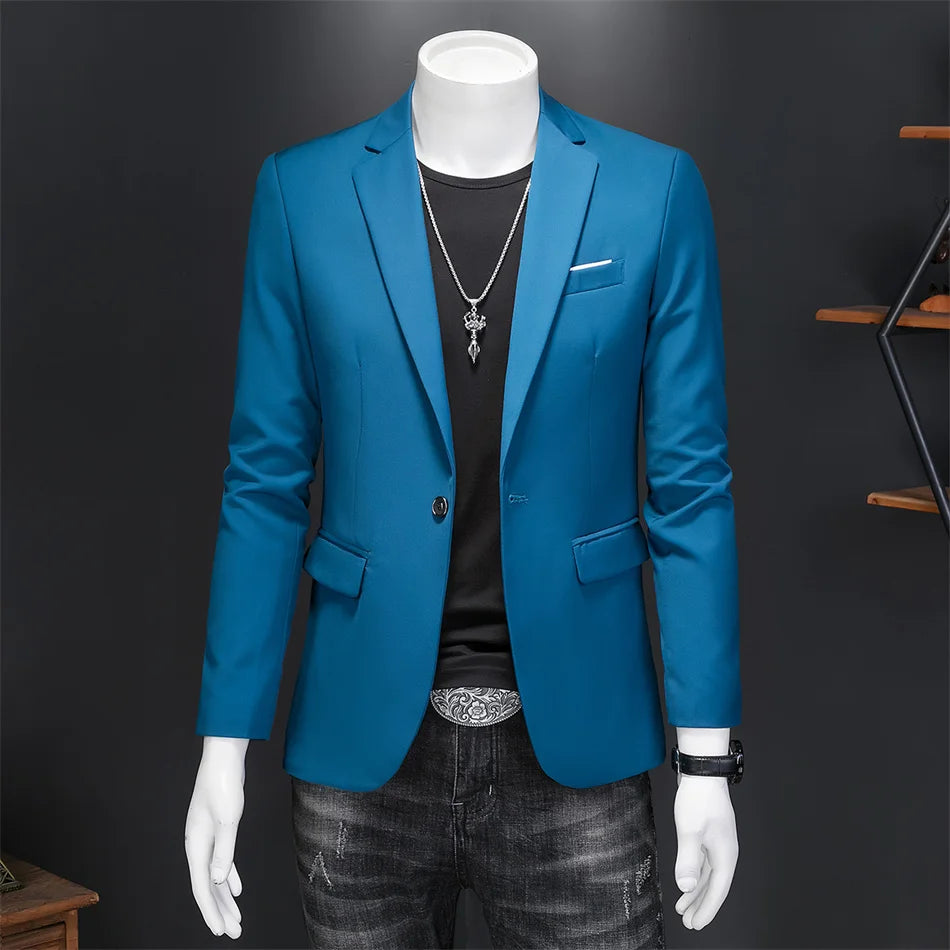 High-Quality Slim Fit Business Blazer | Men's Single Button Casual Suit Jacket | Sizes 6XL-M by BlazerBoyz