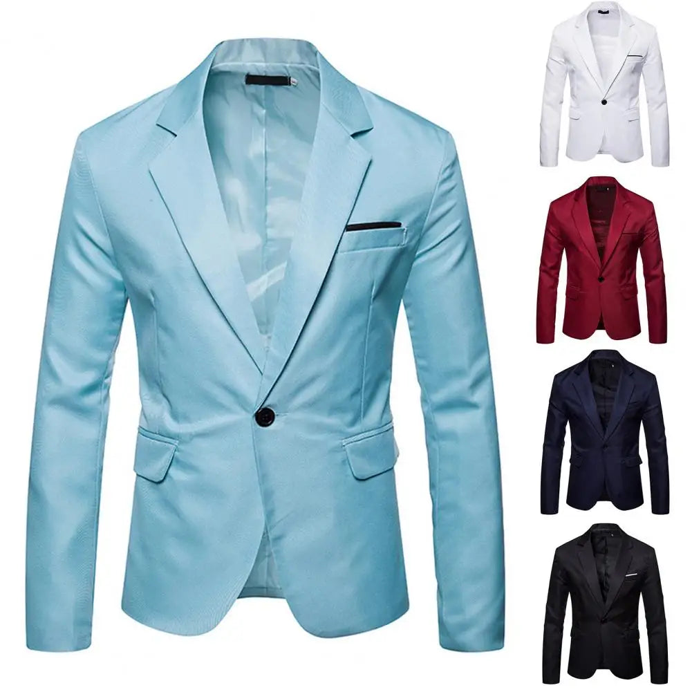 Men's Autumn/Winter Blazer | Stylish One-Button Suit Coat with Pockets | Sizes M-2XL by BlazerBoyz