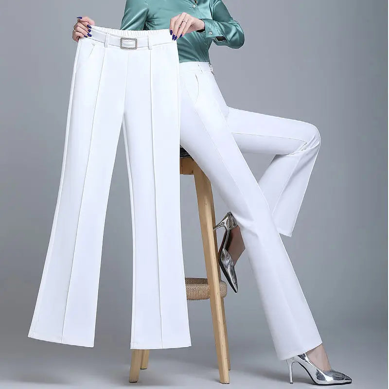 Elegant High-Waist Flare Pants for Women | Office & Casual Trousers by BlazerGirlz