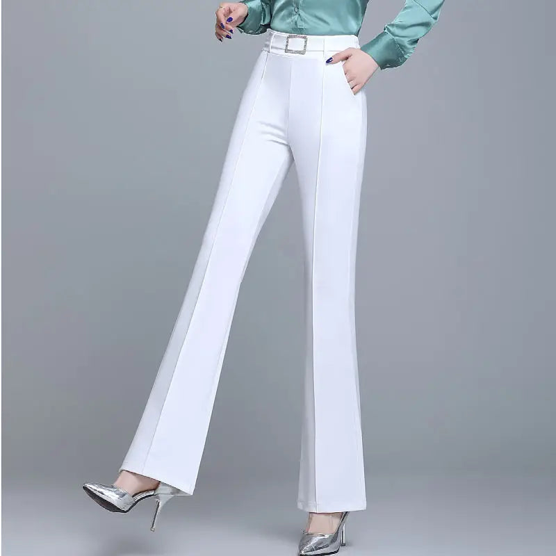 Elegant High-Waist Flare Pants for Women | Office & Casual Trousers by BlazerGirlz