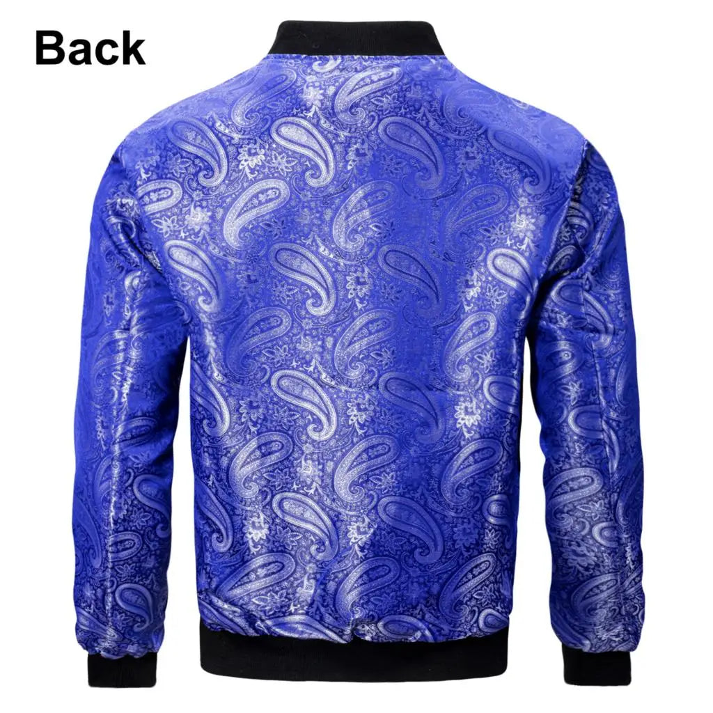 Paisley Jacquard Lightweight Bomber Jacket – Men's Casual Streetwear Windbreaker