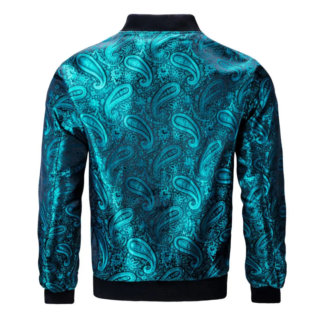 Paisley Jacquard Lightweight Bomber Jacket – Men's Casual Streetwear Windbreaker