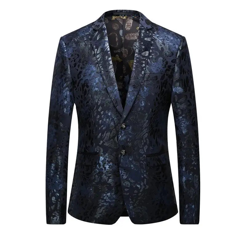 Men’s British Style Slim Fit Blazer | Trendy Print Wedding & Business Jacket by BlazerBoyz