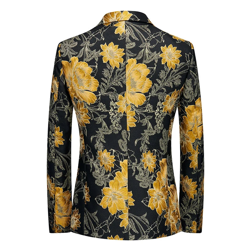 High-End Baroque Print Blazer for Men | Slim Fit Business Casual Suit Jacket by BlazerBoyz