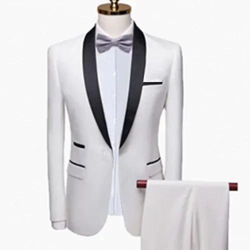 Men's Skinny Fit 3-Piece Tuxedo Suit | Slim Fit Groom & Prom Blazer Set by BlazerBoyz