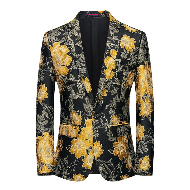 High-End Baroque Print Blazer for Men | Slim Fit Business Casual Suit Jacket by BlazerBoyz